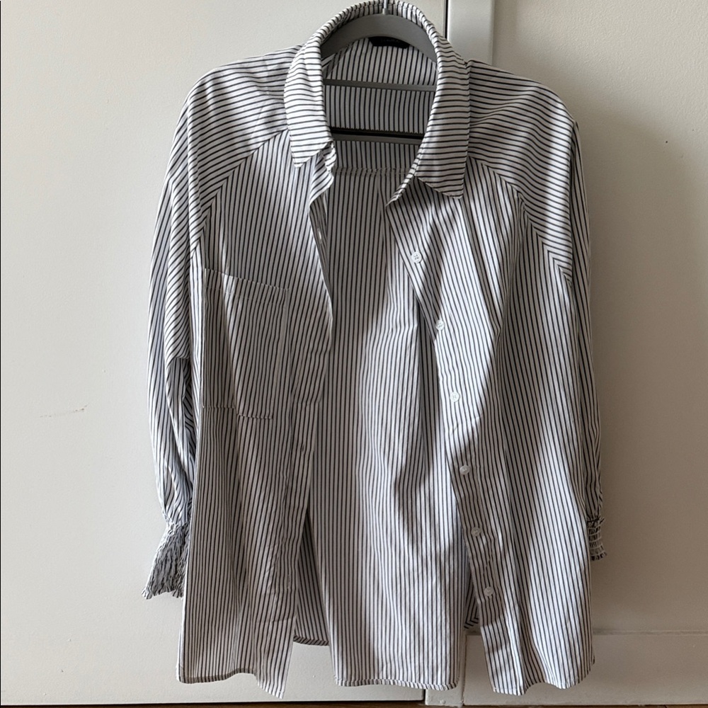 Elegant Striped Women's Button Down Shirt